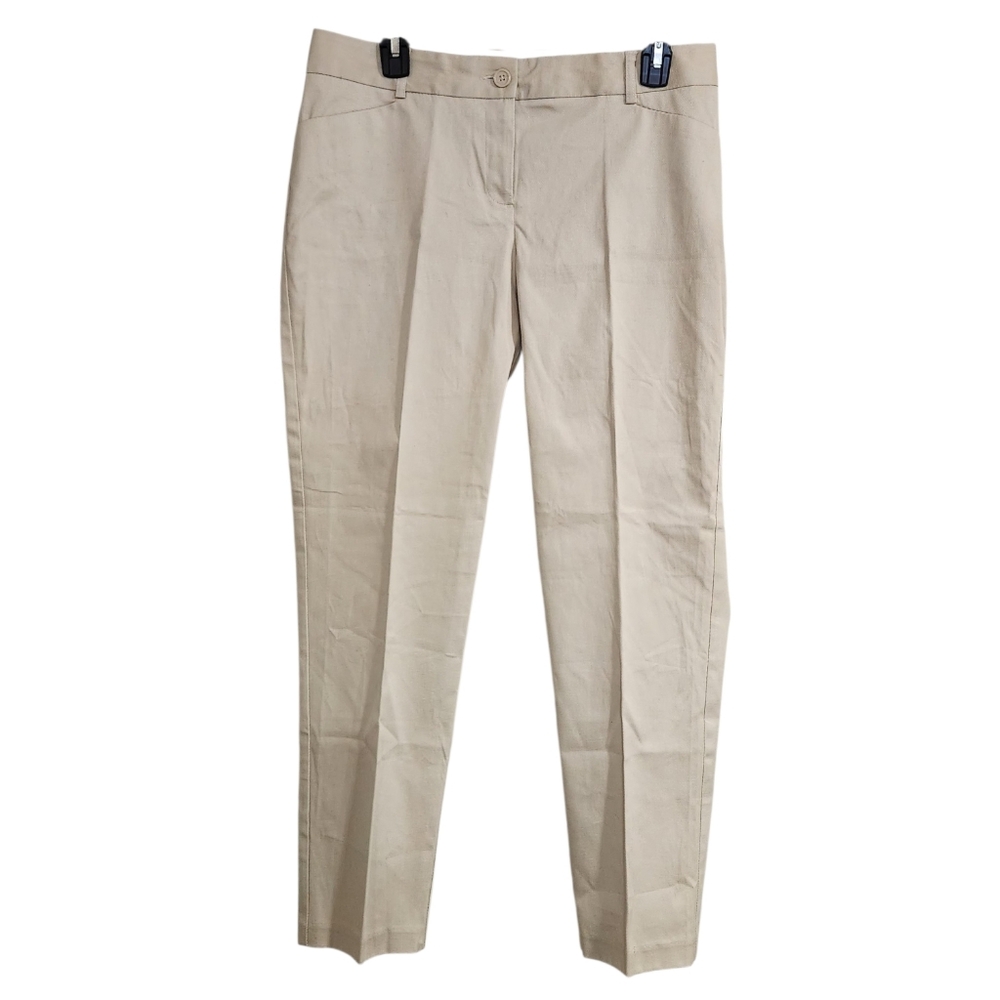 Van Heusen Stretch Pull On Ankle Pants Women’s Sz 8 Tan Comfort Classic Khakis